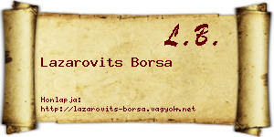 Lazarovits Borsa névjegykártya